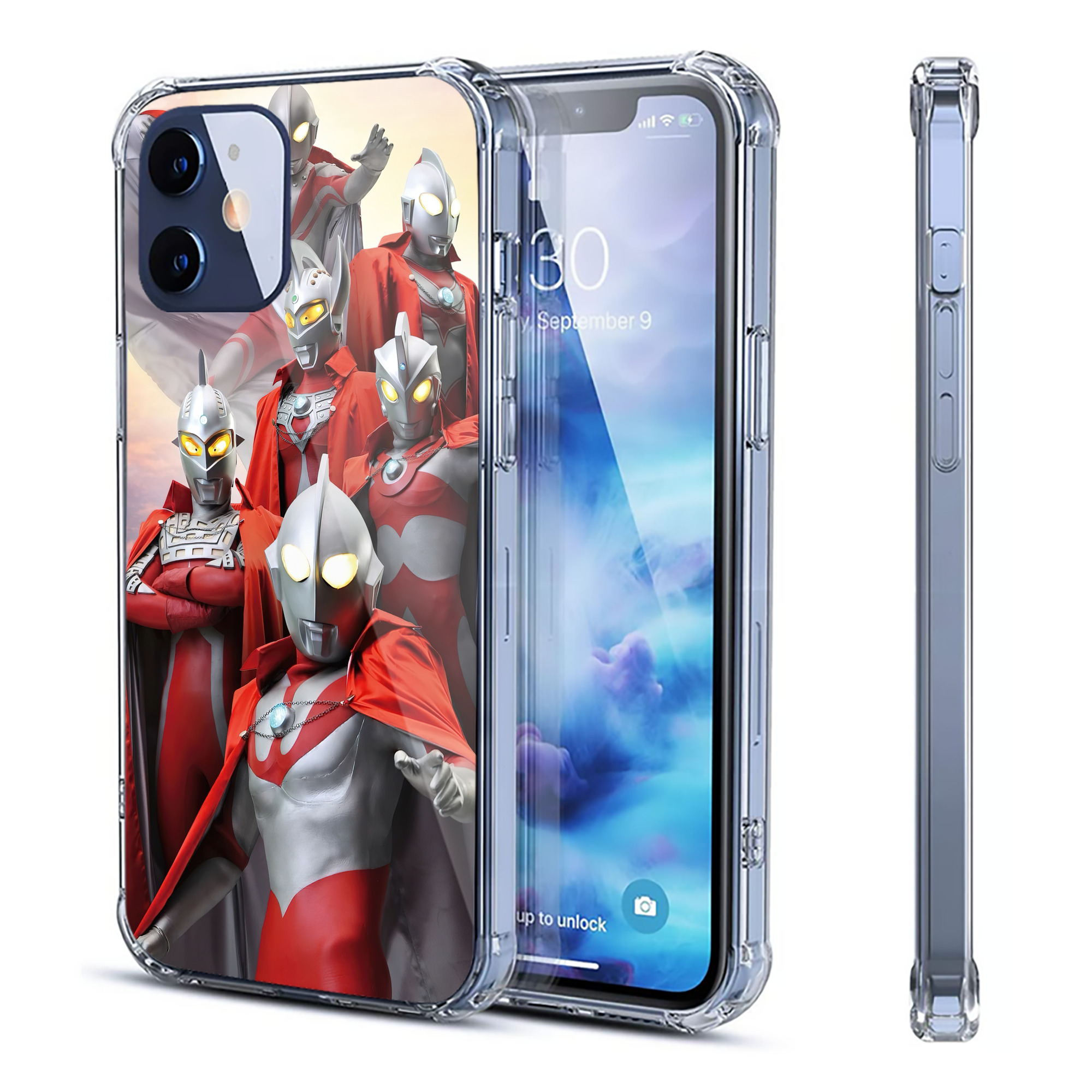 （画像用） ウルトラマン Ultraman 【iPhone 12シリーズ対応】透明スマホケース（クリアソフトケース）